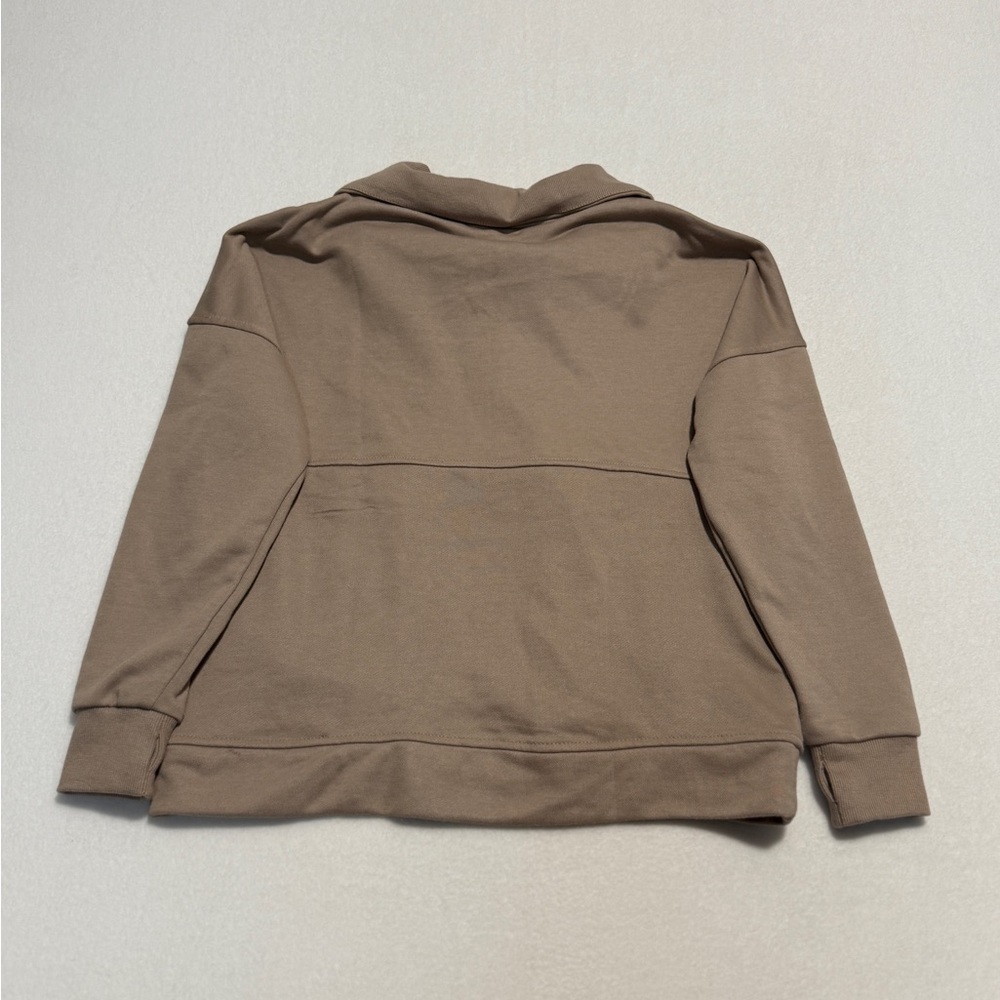 Wilo The Label Cozy Taupe Half-Zip Sweatshirt size XS - Picture 2 of 4